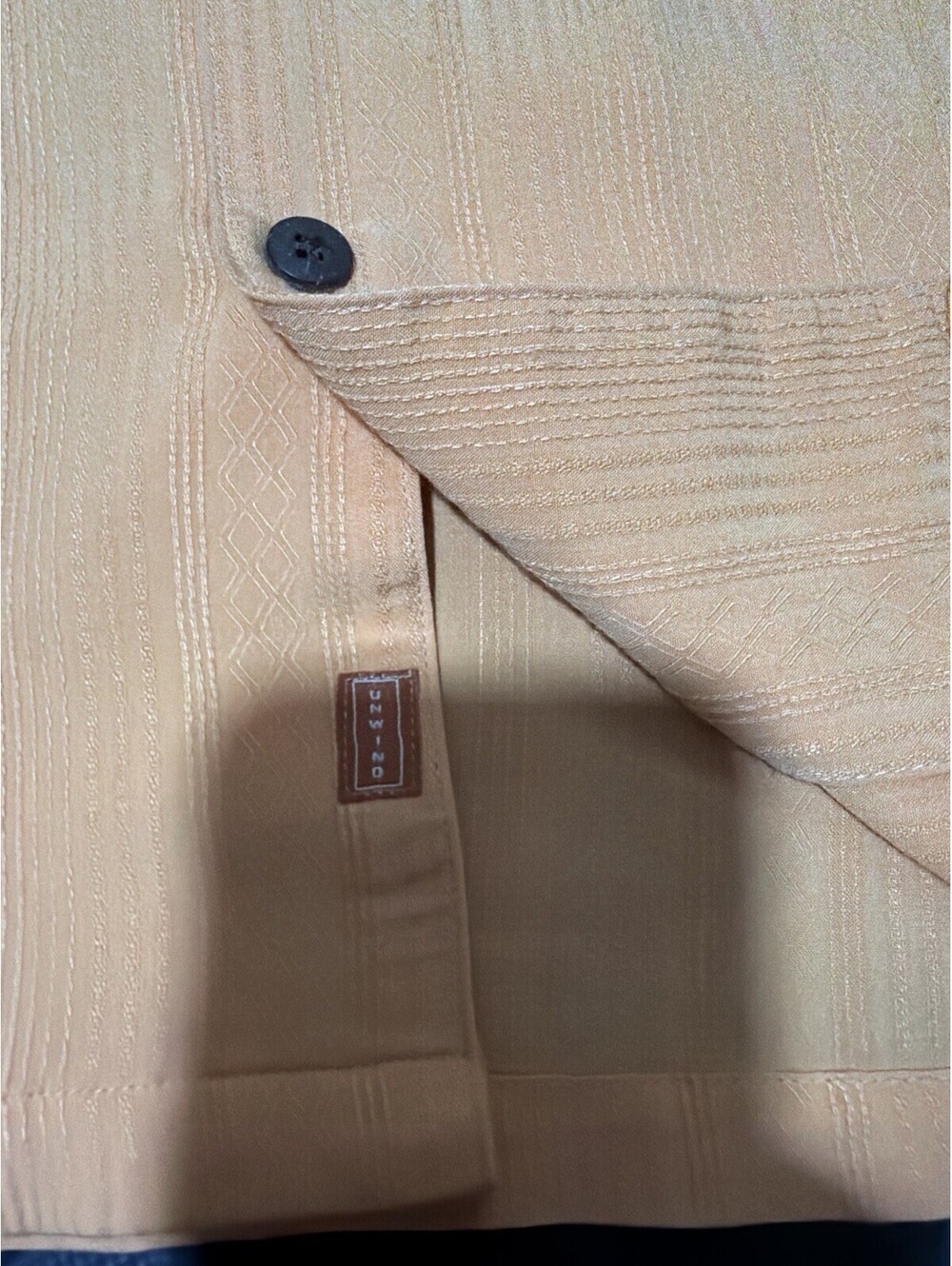 Joe Marlin Mens XL Peach Camp Shirt Rayon Blend Button Front Casual - Picture 4 of 9